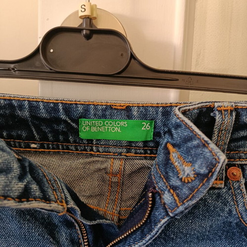 Benetton denim shorts like new, size S 36 8, blue