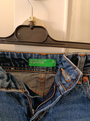 Benetton denim shorts like new, size S 36 8, blue