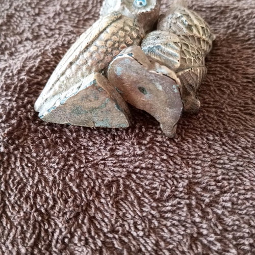 Brass owls like new, set of 2 pieces
