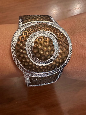 Bracelet new faux bijoux silver with gold detail