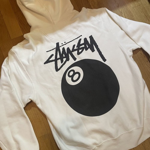 Stussy 8 Ball Hoodie new without tags, tie dye, size M, white beige