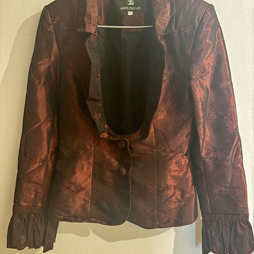 Women's vintage jacket like new, dark burgundy-brown, size XL