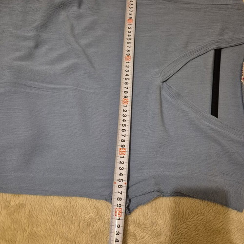 Dusty Blue Set like new, linen midi skirt and top with V-neck