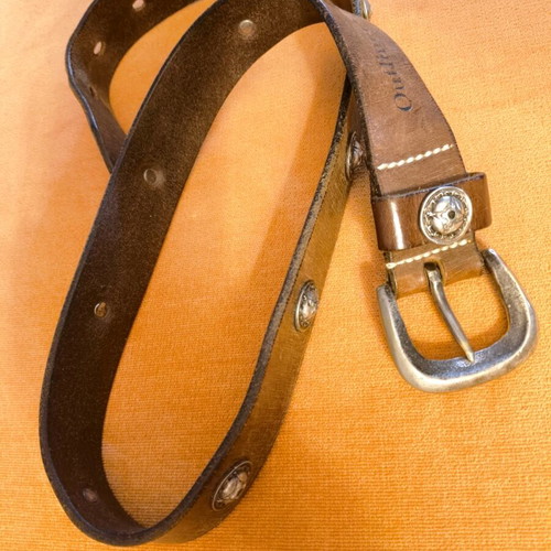 Handmade leather belt like new, brown, 100cm length