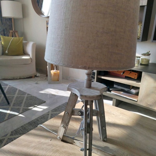 Inart antique table lamp like new, adjustable 30x58 and 30x76 cm