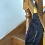 Calvin Klein Jeans black waist bag like new with rainbow strap