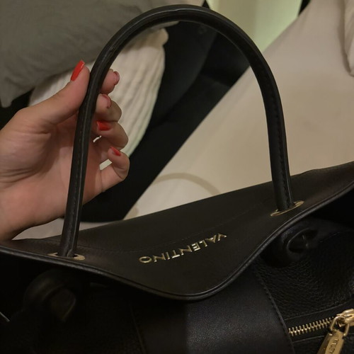 Valentino handbag with detachable shoulder strap, black