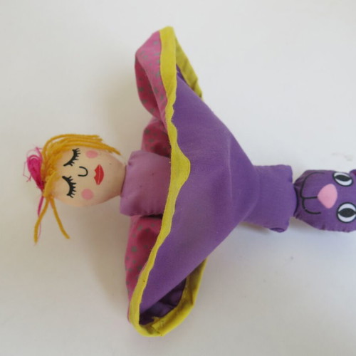Double-sided glove puppet used from Tiger (girl/cat)