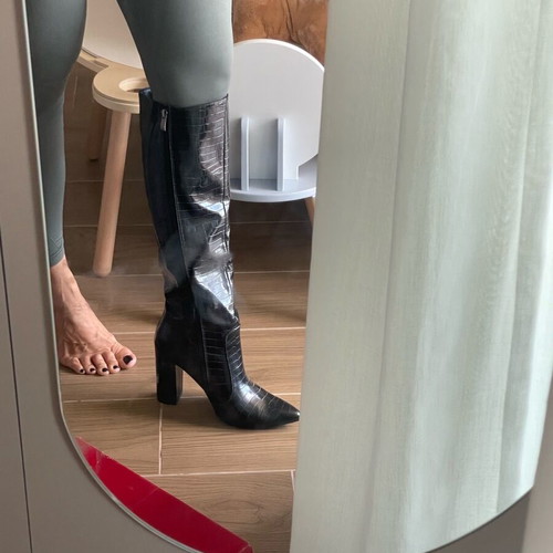 Just Me vegan leather boots new, size 41, shiny finish