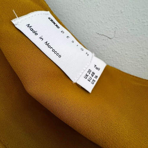 ASOS satin dress, orange yellow