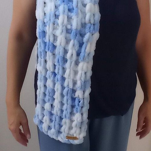 Handmade Alize Puffy Scarf made to order, ultra-soft hypoallergenic yarn