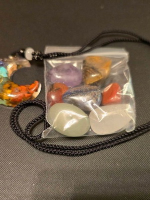 Energy Meditation Set 7 Chakras with Stones and Orgonite Moon New