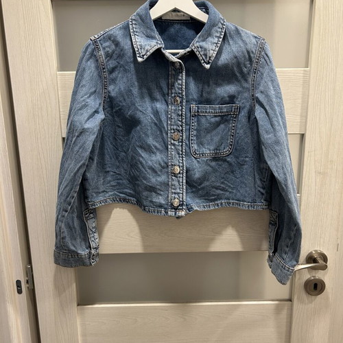 Zara cropped denim jacket size S used, blue