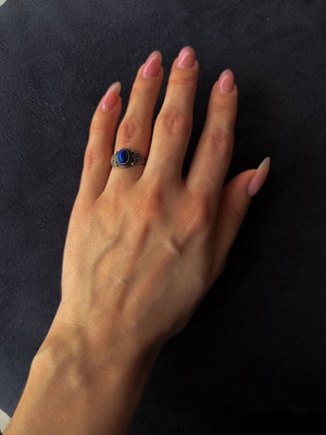 Rings new with lapis lazuli energy crystal blue