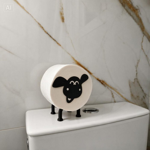 Sheep-shaped toilet paper holder, made to order