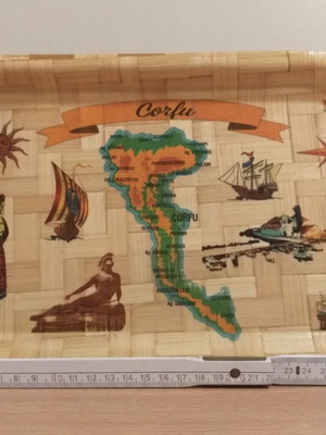 Bamboo Serving Tray like new, Corfu souvenir
