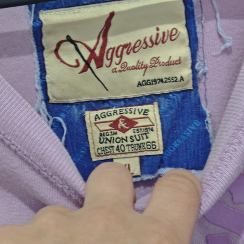 Aggressive men's pink T-shirt XL