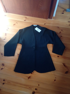 Zara knit long blazer black size large new with tags
