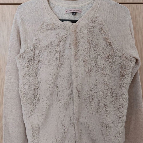 Bershka fur cardigan like new, white, size M