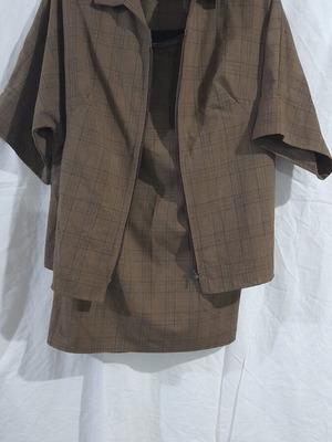 Women's blazer set XL 42 brown like new, wool