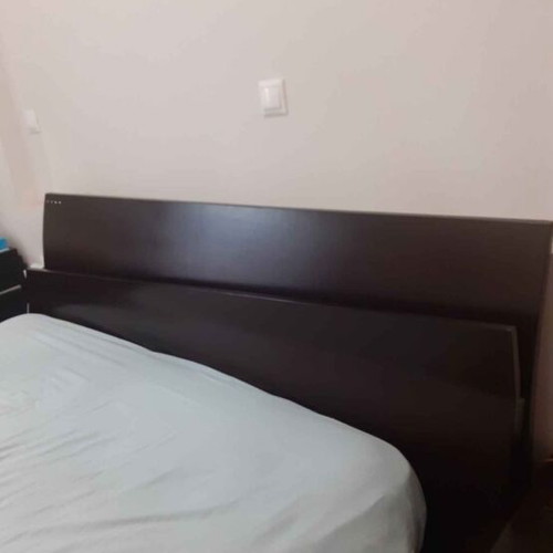 Complete bedroom set with double bed, 2 nightstands, dressing table with Swarovski stones, solid oak wenge