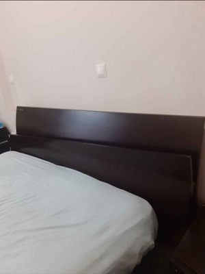 Complete bedroom set with double bed, 2 nightstands, dressing table with Swarovski stones, solid oak wenge