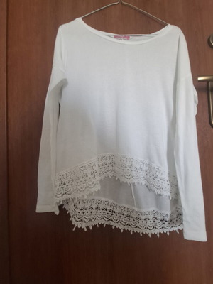 Pink Woman white long-sleeved blouse like new, size S
