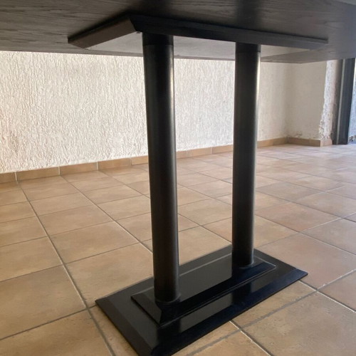Wenge table with metal base like new