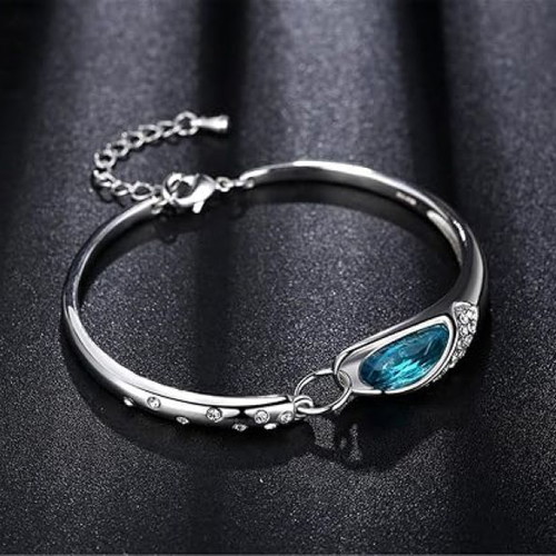 Silver bracelet with zirconia new, blue and silver