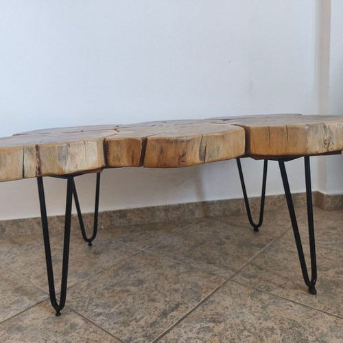 Solid coffee table used, 60x90 cm