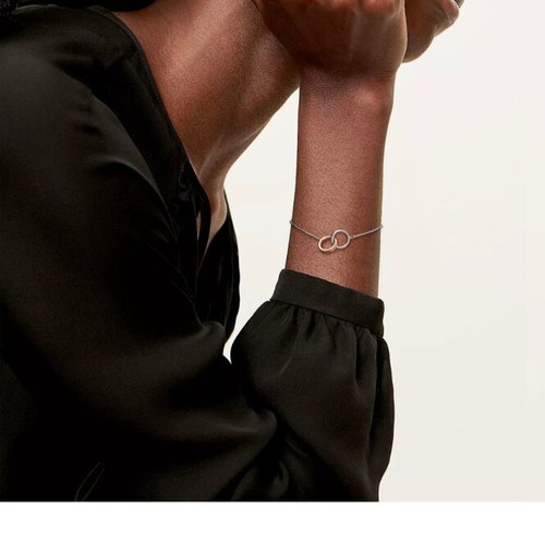 Tiffany & Co Interlocking Circles bracelet in silver and 18K rose gold like new