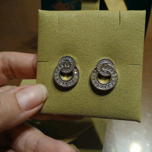 Abel & Lula earrings platinum plated with zirconia new