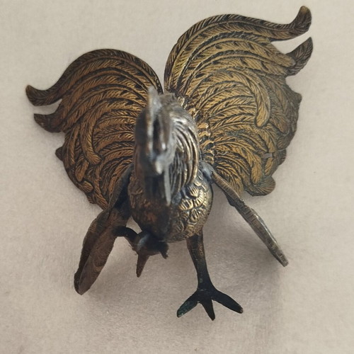 Vintage brass rooster used, decorative