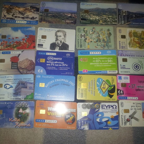 Phone cards used, pack of 20 pieces (8 packs)
