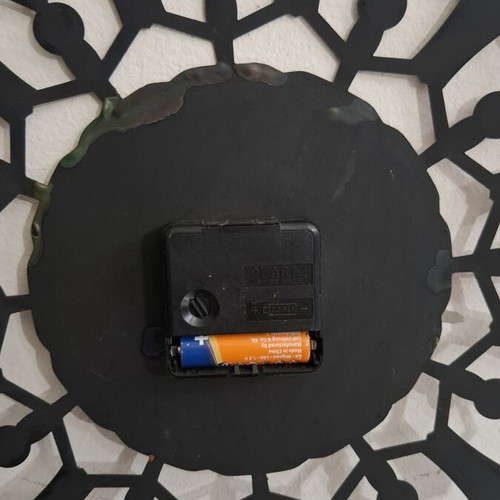 Handmade Metal Wall Clock "Less is More" vintage boho 30cm