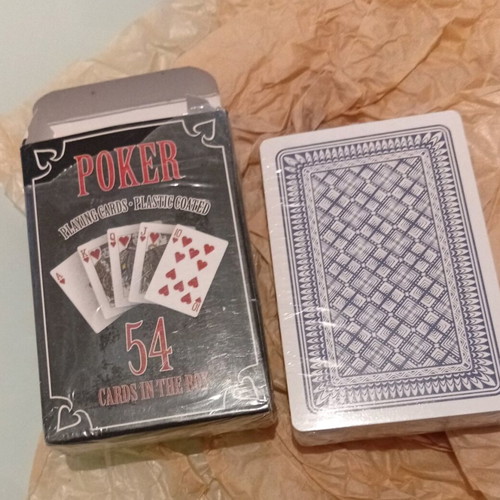 Poker deck new, 54 plastic-coated cards