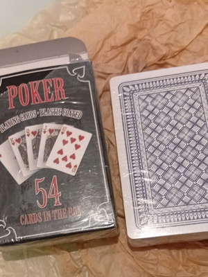 Poker deck new, 54 plastic-coated cards