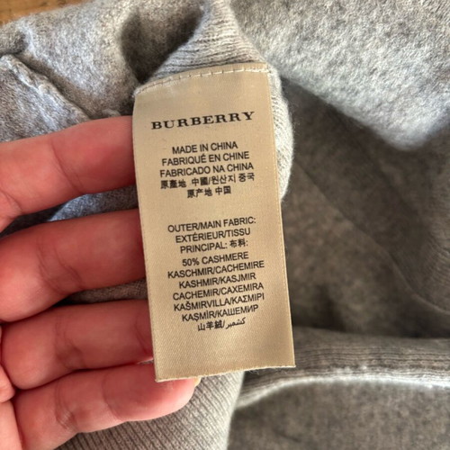 Burberry sweatshirt used, cashmere-cotton, gray-beige XS