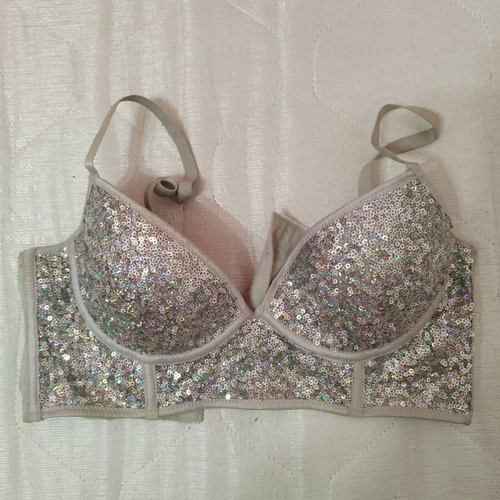 H&M bustier with silver sequins 75A