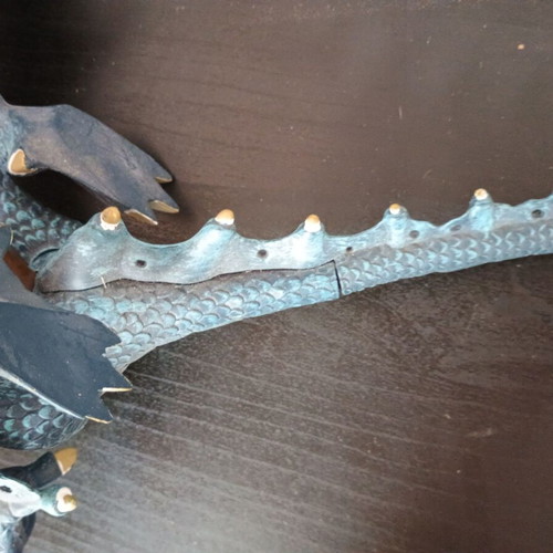 Large blue dinosaur toy figure