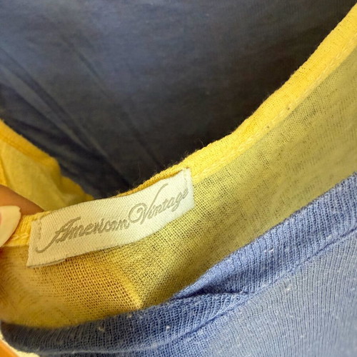 American Vintage double top like new, blue and yellow, size S