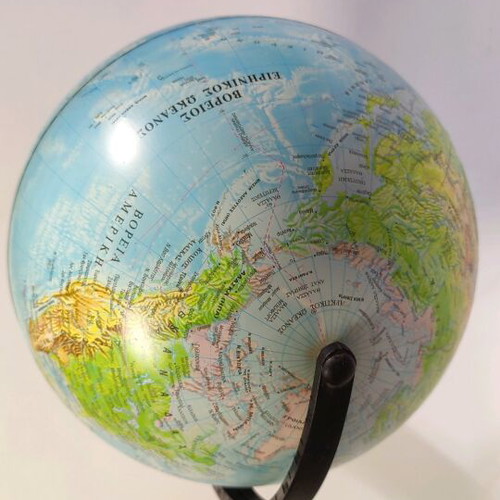 Political globe 25cm used with small crack