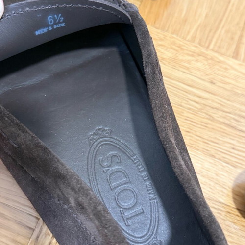 Tod’s brown suede driving shoes used size 40.5