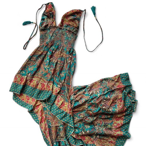 American Vintage silk dress, colorful, size S