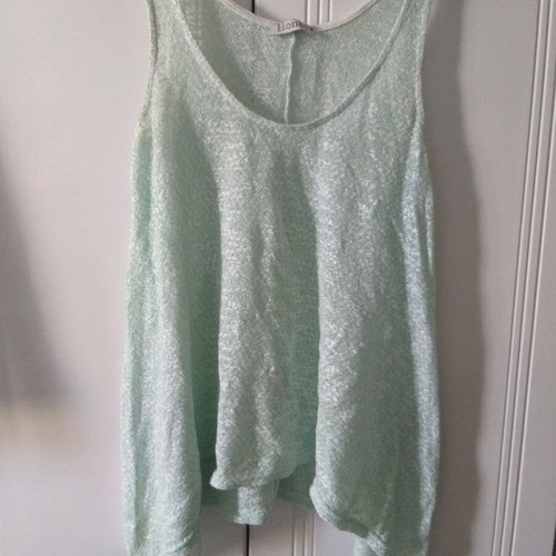 Knitted t-shirt like new, mint color, Small/medium