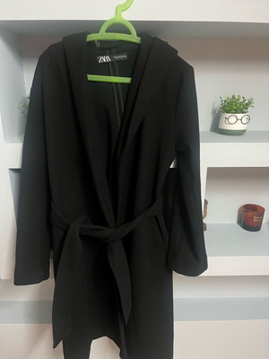 ZARA Long Black Coat Like New