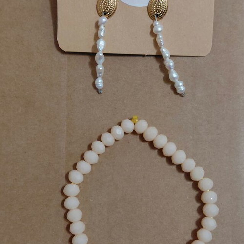 Handmade earrings and bracelet with twin/fish/aries charm, new