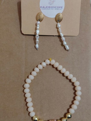 Handmade earrings and bracelet with twin/fish/aries charm, new