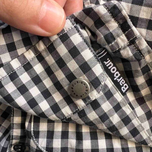 Barbour International women's black and white gingham shirt, size M