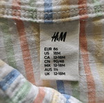 H&M baby shirt 12-18 months like new, striped pastel colors